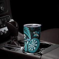 New Zealand Darts Tumbler Cup Happiness Is A Tight Threesome Maori Turquoise LT14 - Polynesian Pride