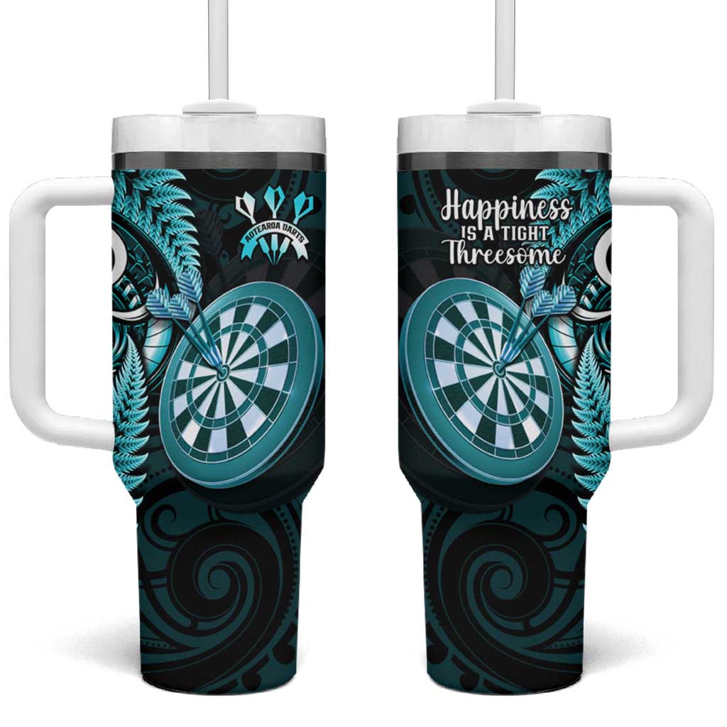 New Zealand Darts Tumbler With Handle Happiness Is A Tight Threesome Maori Turquoise