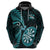 Personalised New Zealand Darts Hoodie Happiness Is A Tight Threesome Maori Turquoise LT14 - Polynesian Pride