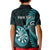 Personalised New Zealand Darts Kid Polo Shirt Happiness Is A Tight Threesome Maori Turquoise LT14 - Polynesian Pride