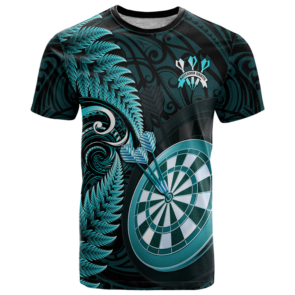 Personalised New Zealand Darts T Shirt Happiness Is A Tight Threesome Maori Turquoise LT14 Turquoise - Polynesian Pride