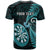 Personalised New Zealand Darts T Shirt Happiness Is A Tight Threesome Maori Turquoise LT14 - Polynesian Pride