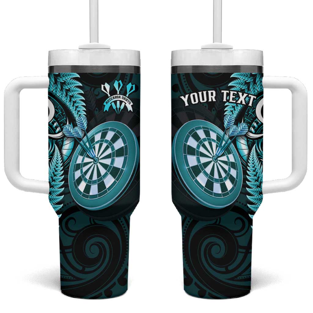 Personalised New Zealand Darts Tumbler With Handle Happiness Is A Tight Threesome Maori Turquoise