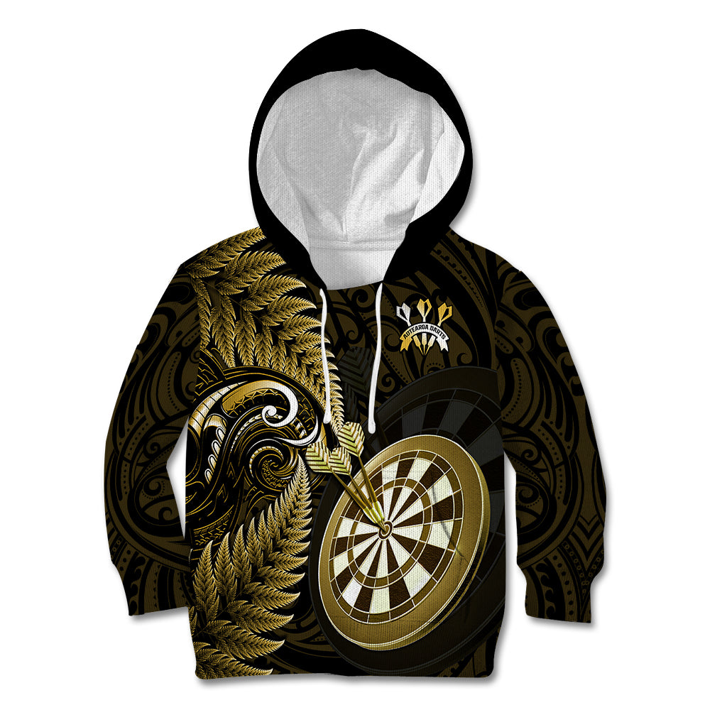 New Zealand Darts Kid Hoodie Happiness Is A Tight Threesome Maori Gold LT14 Hoodie Gold - Polynesian Pride