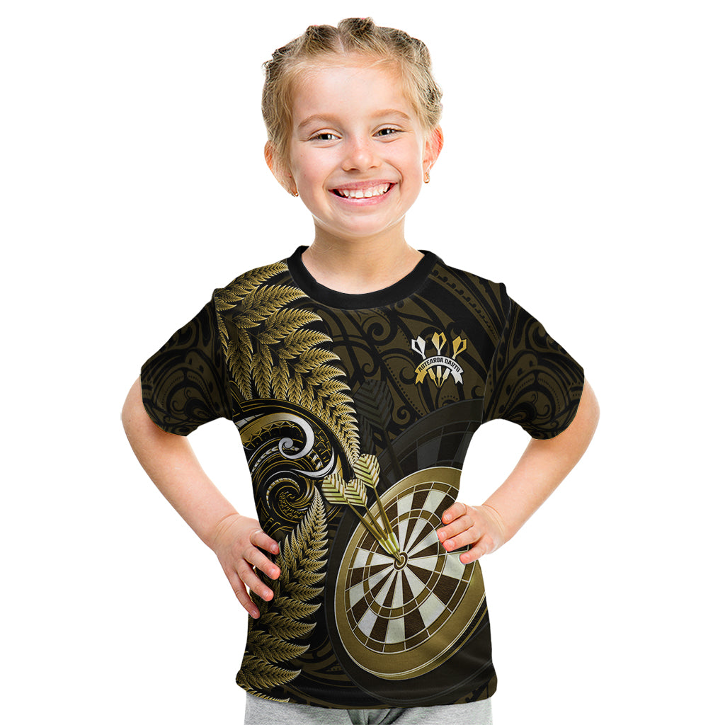 New Zealand Darts Kid T Shirt Happiness Is A Tight Threesome Maori Gold LT14 Gold - Polynesian Pride