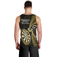 New Zealand Darts Men Tank Top Happiness Is A Tight Threesome Maori Gold LT14 - Polynesian Pride