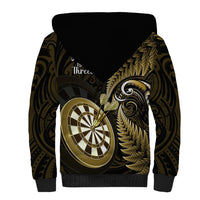 New Zealand Darts Sherpa Hoodie Happiness Is A Tight Threesome Maori Gold LT14 - Polynesian Pride