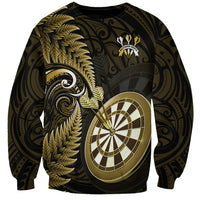 New Zealand Darts Sweatshirt Happiness Is A Tight Threesome Maori Gold LT14 Unisex Gold - Polynesian Pride