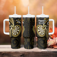 New Zealand Darts Tumbler With Handle Happiness Is A Tight Threesome Maori Gold LT14 - Polynesian Pride