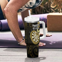 New Zealand Darts Tumbler With Handle Happiness Is A Tight Threesome Maori Gold LT14 - Polynesian Pride