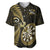 Personalised New Zealand Darts Baseball Jersey Happiness Is A Tight Threesome Maori Gold LT14 Gold - Polynesian Pride