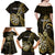 Personalised New Zealand Darts Family Matching Off Shoulder Long Sleeve Dress and Hawaiian Shirt Happiness Is A Tight Threesome Maori Gold LT14 - Polynesian Pride