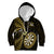 Personalised New Zealand Darts Kid Hoodie Happiness Is A Tight Threesome Maori Gold LT14 Hoodie Gold - Polynesian Pride