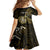 Personalised New Zealand Darts Kid Short Sleeve Dress Happiness Is A Tight Threesome Maori Gold LT14 - Polynesian Pride