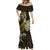 Personalised New Zealand Darts Mermaid Dress Happiness Is A Tight Threesome Maori Gold LT14 - Polynesian Pride