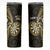 Personalised New Zealand Darts Skinny Tumbler Happiness Is A Tight Threesome Maori Gold