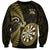 Personalised New Zealand Darts Sweatshirt Happiness Is A Tight Threesome Maori Gold LT14 Unisex Gold - Polynesian Pride