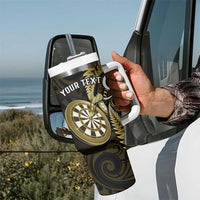 Personalised New Zealand Darts Tumbler With Handle Happiness Is A Tight Threesome Maori Gold LT14 - Polynesian Pride