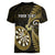 Personalised New Zealand Darts Women V Neck T Shirt Happiness Is A Tight Threesome Maori Gold LT14 - Polynesian Pride