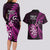 New Zealand Darts Couples Matching Long Sleeve Bodycon Dress and Hawaiian Shirt Happiness Is A Tight Threesome Maori Pink LT14 - Polynesian Pride