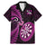 New Zealand Darts Family Matching Mermaid Dress and Hawaiian Shirt Happiness Is A Tight Threesome Maori Pink LT14 Dad's Shirt - Short Sleeve Pink - Polynesian Pride