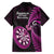 New Zealand Darts Family Matching Off Shoulder Maxi Dress and Hawaiian Shirt Happiness Is A Tight Threesome Maori Pink LT14 - Polynesian Pride