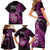 New Zealand Darts Family Matching Short Sleeve Bodycon Dress and Hawaiian Shirt Happiness Is A Tight Threesome Maori Pink LT14 - Polynesian Pride