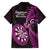 New Zealand Darts Family Matching Short Sleeve Bodycon Dress and Hawaiian Shirt Happiness Is A Tight Threesome Maori Pink LT14 - Polynesian Pride