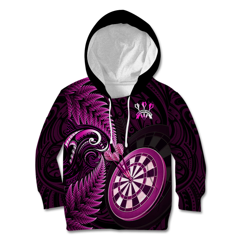 New Zealand Darts Kid Hoodie Happiness Is A Tight Threesome Maori Pink LT14 Hoodie Pink - Polynesian Pride