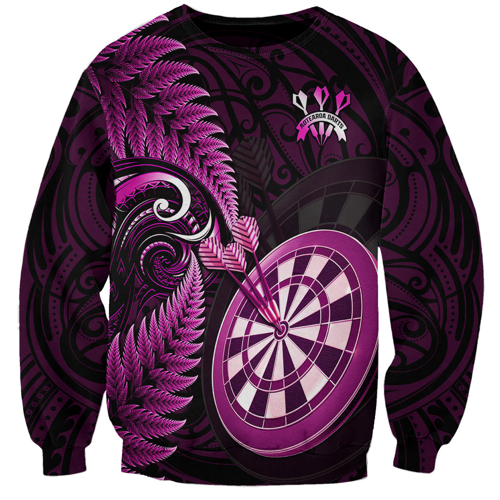 New Zealand Darts Sweatshirt Happiness Is A Tight Threesome Maori Pink LT14 Unisex Pink - Polynesian Pride