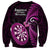 New Zealand Darts Sweatshirt Happiness Is A Tight Threesome Maori Pink LT14 - Polynesian Pride