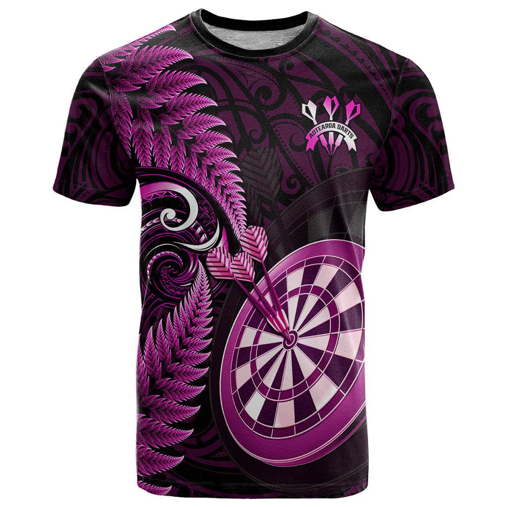 New Zealand Darts T Shirt Happiness Is A Tight Threesome Maori Pink LT14 Pink - Polynesian Pride