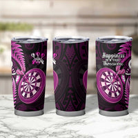 New Zealand Darts Tumbler Cup Happiness Is A Tight Threesome Maori Pink LT14 - Polynesian Pride