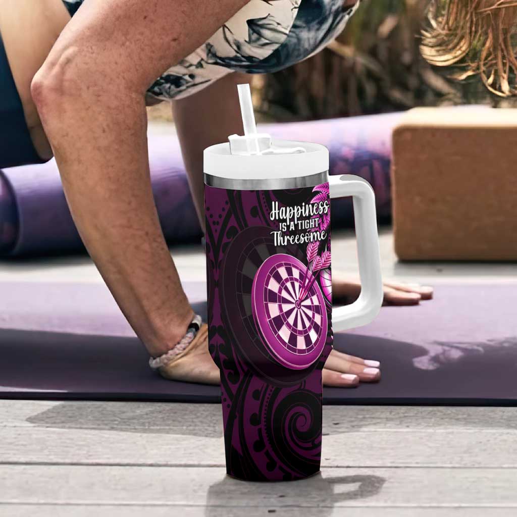 New Zealand Darts Tumbler With Handle Happiness Is A Tight Threesome Maori Pink LT14 - Polynesian Pride