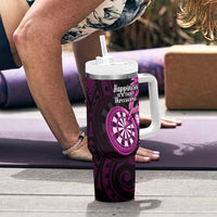 New Zealand Darts Tumbler With Handle Happiness Is A Tight Threesome Maori Pink LT14 - Polynesian Pride