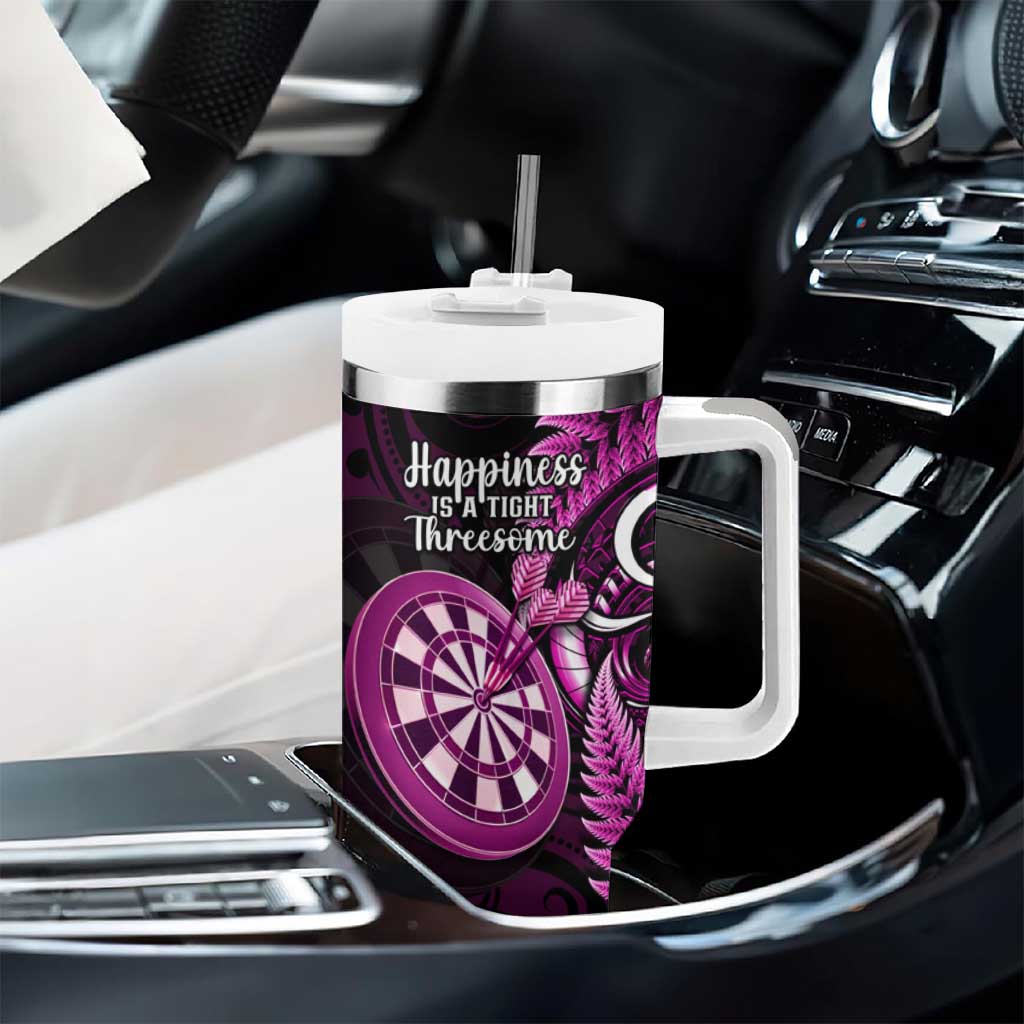 New Zealand Darts Tumbler With Handle Happiness Is A Tight Threesome Maori Pink LT14 - Polynesian Pride