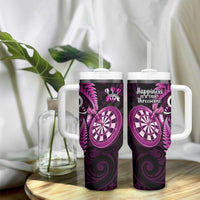 New Zealand Darts Tumbler With Handle Happiness Is A Tight Threesome Maori Pink LT14 - Polynesian Pride