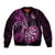 Personalised New Zealand Darts Bomber Jacket Happiness Is A Tight Threesome Maori Pink LT14 Unisex Pink - Polynesian Pride