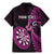 Personalised New Zealand Darts Family Matching Mermaid Dress and Hawaiian Shirt Happiness Is A Tight Threesome Maori Pink LT14 - Polynesian Pride