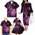 Personalised New Zealand Darts Family Matching Off Shoulder Long Sleeve Dress and Hawaiian Shirt Happiness Is A Tight Threesome Maori Pink LT14 - Polynesian Pride