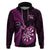 Personalised New Zealand Darts Hoodie Happiness Is A Tight Threesome Maori Pink LT14 Pink - Polynesian Pride