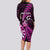 Personalised New Zealand Darts Long Sleeve Bodycon Dress Happiness Is A Tight Threesome Maori Pink LT14 - Polynesian Pride