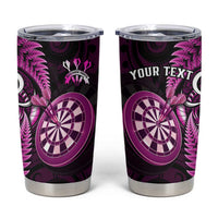 Personalised New Zealand Darts Tumbler Cup Happiness Is A Tight Threesome Maori Pink LT14 Pink - Polynesian Pride