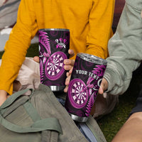 Personalised New Zealand Darts Tumbler Cup Happiness Is A Tight Threesome Maori Pink LT14 - Polynesian Pride