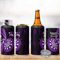 New Zealand Darts 4 in 1 Can Cooler Tumbler Happiness Is A Tight Threesome Maori Purple