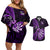 New Zealand Darts Couples Matching Off Shoulder Short Dress and Hawaiian Shirt Happiness Is A Tight Threesome Maori Purple LT14 Purple - Polynesian Pride