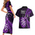 New Zealand Darts Couples Matching Short Sleeve Bodycon Dress and Hawaiian Shirt Happiness Is A Tight Threesome Maori Purple LT14 - Polynesian Pride