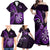 New Zealand Darts Family Matching Off Shoulder Maxi Dress and Hawaiian Shirt Happiness Is A Tight Threesome Maori Purple LT14 - Polynesian Pride