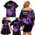 New Zealand Darts Family Matching Off Shoulder Short Dress and Hawaiian Shirt Happiness Is A Tight Threesome Maori Purple LT14 - Polynesian Pride