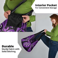 New Zealand Darts Grocery Bag Happiness Is A Tight Threesome Maori Purple